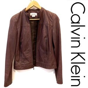 | Calvin Klein | 100% leather jacket eggplant